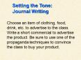 Setting the Tone: Journal Writing PowerPoint PPT Presentation