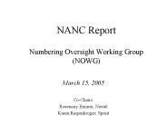 NANC Report  Numbering Oversight Working Group (NOWG)