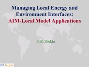 Managing Local Energy and Environment Interfaces: AIMLocal Model Applications