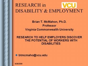 RESEARCH in DISABILITY