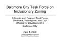 Baltimore City Task Force on Inclusionary Zoning PowerPoint PPT Presentation