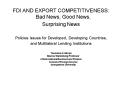 FDI AND EXPORT COMPETITIVENESS: Bad News, Good News, PowerPoint PPT Presentation