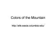Colors of the Mountain PowerPoint PPT Presentation