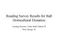 Reading Survey Results for Ball Horticultural Donation PowerPoint PPT Presentation
