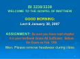 BI 32383338 WELCOME TO THE GOSPEL OF MATTHEW PowerPoint PPT Presentation