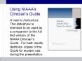 The Guide was written for primary care and mental health clinicians. It is produced by the National PowerPoint PPT Presentation