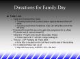 Directions for Family Day PowerPoint PPT Presentation