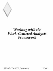 Working with the WorkCentered Analysis Framework PowerPoint PPT Presentation