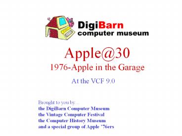 Apple@30 1976-Apple in the Garage