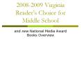 20082009 Virginia Readers Choice for Middle School PowerPoint PPT Presentation