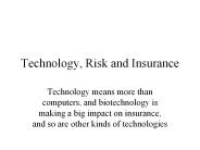 Technology, Risk and Insurance