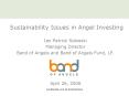 Sustainability Issues in Angel Investing PowerPoint PPT Presentation