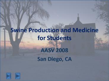 Swine Production and Medicine for Students