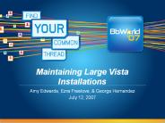 Maintaining Large Vista Installations