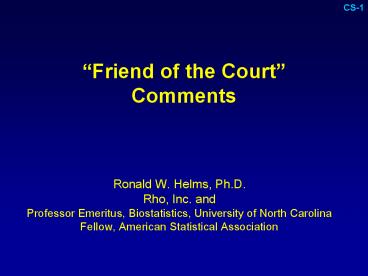 Friend of the Court Comments