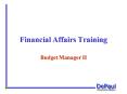Financial Affairs Training PowerPoint PPT Presentation