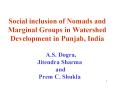 Social inclusion of Nomads and Marginal Groups in Watershed Development in Punjab, India PowerPoint PPT Presentation