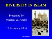 DIVERSITY IN ISLAM