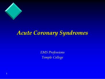 Acute Coronary Syndromes