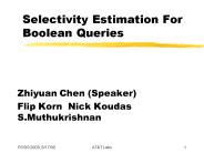 Selectivity Estimation For Boolean Queries