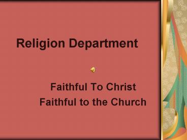 Religion Department
