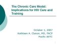 The Chronic Care Model: Implications for HIV Care and Training PowerPoint PPT Presentation