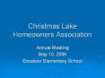 Christmas Lake Homeowners Association PowerPoint PPT Presentation