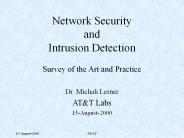 Network Security and Intrusion Detection PowerPoint PPT Presentation