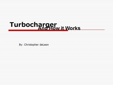 Turbocharger