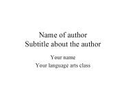 Name of author Subtitle about the author