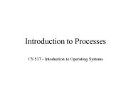Introduction to Processes