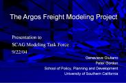 The Argos Freight Modeling Project