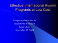 Effective International Alumni Programs at Low Cost PowerPoint PPT Presentation