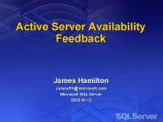 Active Server Availability Feedback