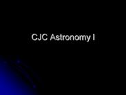 CJC Astronomy I