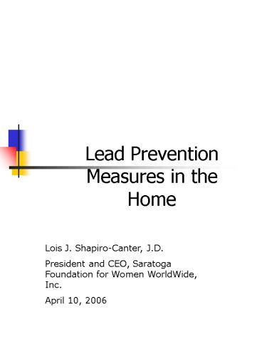 Lead Prevention Measures in the Home