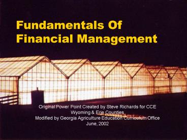 Fundamentals Of Financial Management