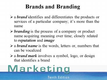 Brands and Branding