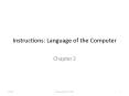 Instructions: Language of the Computer PowerPoint PPT Presentation