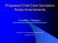Proposed Child Care Sanitation Rules Amendments PowerPoint PPT Presentation