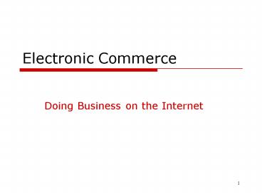 Electronic Commerce
