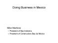 Doing Business in Mexico PowerPoint PPT Presentation