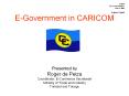 E-Government in CARICOM PowerPoint PPT Presentation