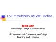 The Immutability of Best Practice PowerPoint PPT Presentation