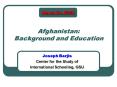 Afghanistan: Background and Education PowerPoint PPT Presentation
