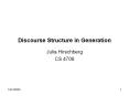 Discourse Structure in Generation PowerPoint PPT Presentation