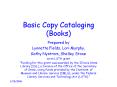 Basic Copy Cataloging Books PowerPoint PPT Presentation