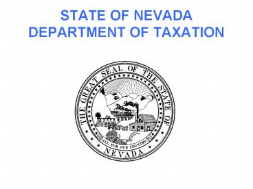 STATE OF NEVADA DEPARTMENT OF TAXATION