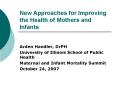 New Approaches for Improving the Health of Mothers and Infants PowerPoint PPT Presentation