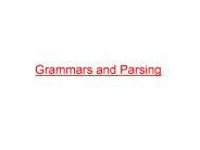 Grammars and Parsing